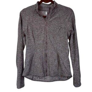 Yoga Lucious Women's Large Zip-Up Top Jacket Sweater Athleisure Tan Yoga Gym